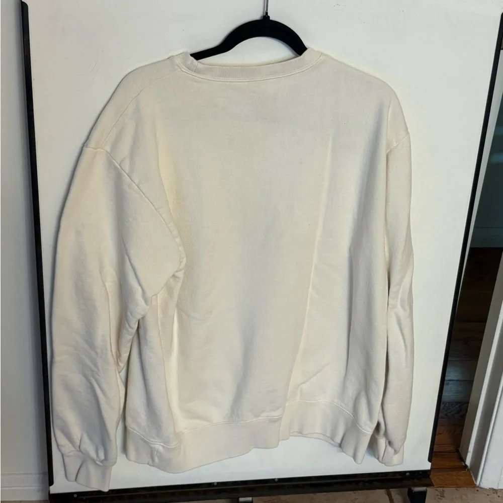 Brandy Melville Cream Crew Neck Sweater 100% Cotton Nantucket Island Size XL - Picture 5 of 6